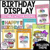 Birthday Display - Rainbow Balloon Theme