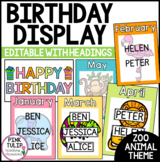 Birthday Display - Rainbow Zoo Animals Theme