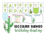 Editable Birthday Display - Succulent - Cactus - Classroom Decor