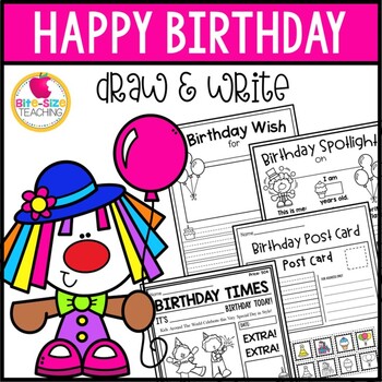 Preview of Birthday Draw & Write Worksheets plus Real-World Formats!