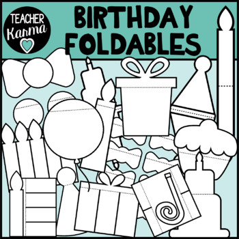 Preview of Birthday Foldables, Interactive Notebook, Flip Book Templates