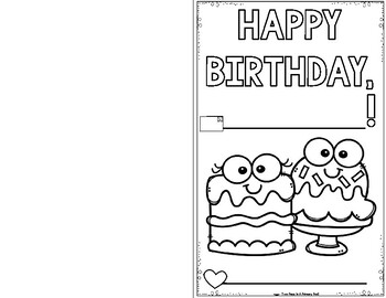 Birthday Folded Cards & Half Sheets for Writing Center - FREEBIE