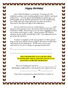 Preview of Birthday Forms and Celebration