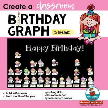 Preview of Birthday Graph | Bulletin Board Ideas | Self-Esteem |Graphing Skills | Math