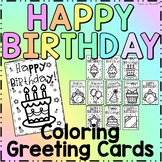 Birthday Greeting Cards Coloring (Set of 11)