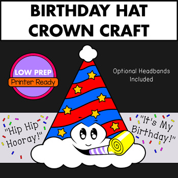 Birthday Paper Crown Printable Coloring Craft Activity for Kids