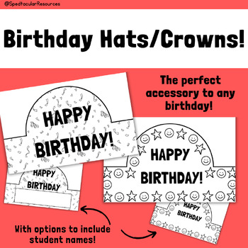 Preview of Birthday Hats/Crowns for all ages!-Customizable