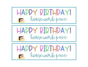 happy birthday homework pass