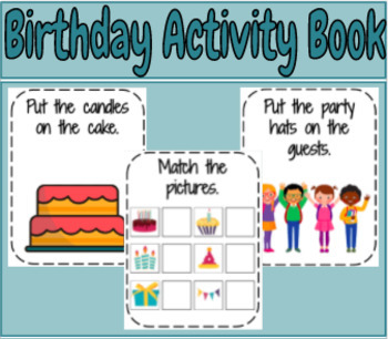 Preview of Birthday Interactive Activity Book, Easy Center Activities