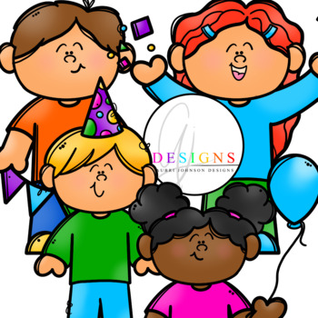 Birthday Kids Clipart by Aubri Johnson Designs-Clipart | TpT