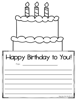 Birthday Notes Freebie by Read Like a Rock Star | TpT