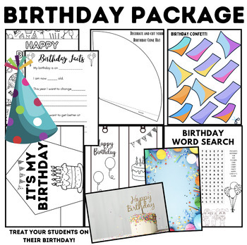 Preview of Birthday Package | Activities & Birthday Cards | 30 Pages