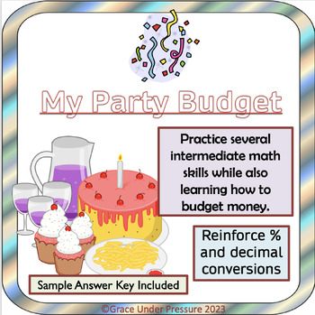 Preview of Birthday Party Budget: Middle School Budgeting Project - Percentages & Decimals 