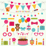Birthday Party Digital Clipart Creative Clips