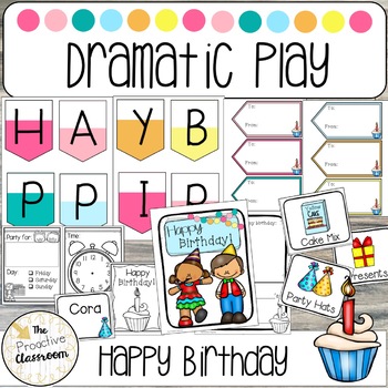 Preview of Birthday Party Dramatic Play Center | Home | Preschool Happy Birthday Labels