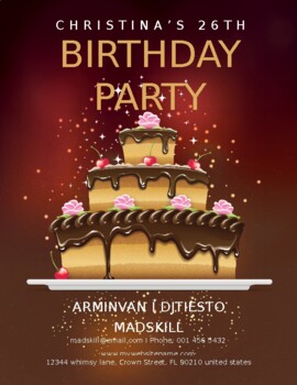 Preview of Birthday Party Flyer Template