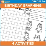 Birthday Pictograph, Bar Graph, Frequency Table & Line Plo