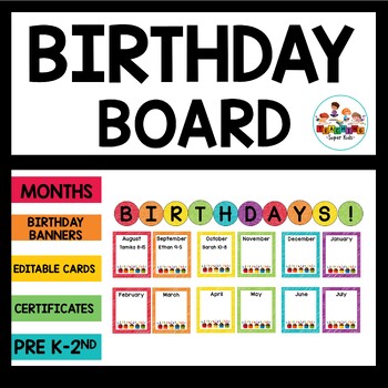 Preview of Birthday Board Display and Class Book