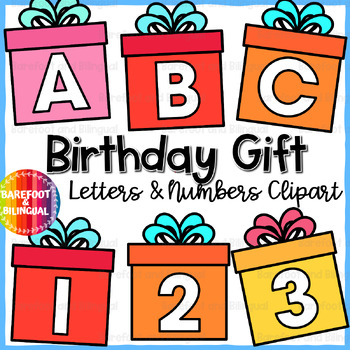 Preview of Birthday Present Letter & Number Clipart | Birthday Clipart