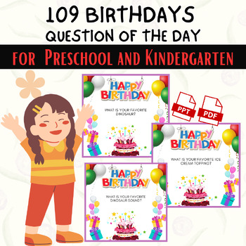 Preview of Birthday Question of the Day: 109 Questions for Preschool and Kindergarten