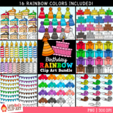 Birthday Rainbow Clip Art Bundle