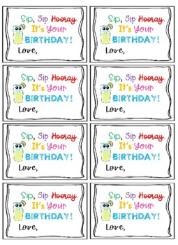 Birthday Tags by Teach like a Boss Babe | TPT