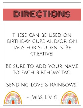 Preview of Birthday Tags
