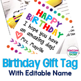 Birthday Tags - EDITABLE