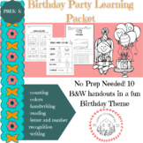 Birthday Theme Learning Packet (PreK- K)