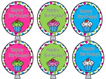 Birthday Balloon Straw Toppers, Birthday gift for students