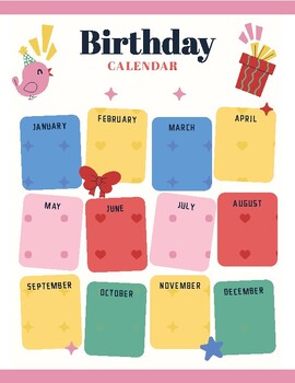 Preview of Birthday Tracker Printable Template | Birthday Planner Printable | Editable PDF
