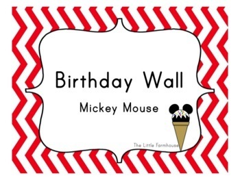 Preview of Birthday Wall Mickey Mouse Inspired Decorations (bulletin board)