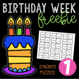 Birthday Week Freebie #1 - Synonym Puzzles