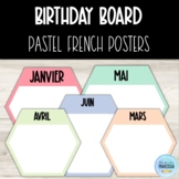 Birthday board: pastel rainbow (French)
