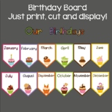 Birthday bulletin board, cupcake theme classroom decoratio