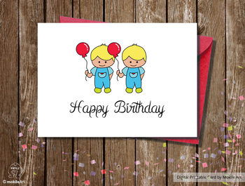 Preview of Birthday card for tweens boys , sweet Birthday Card, kids Birthday Card