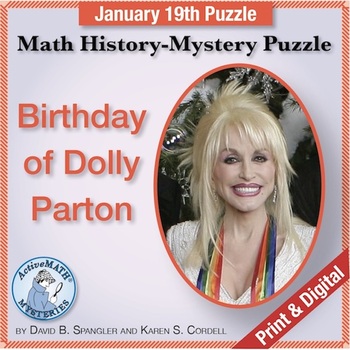 Preview of Birthday of Dolly Parton | Middle School Math PDF Mini Lesson (January 19th)