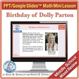 Birthday of Dolly Parton | Middle School Math Review Slide
