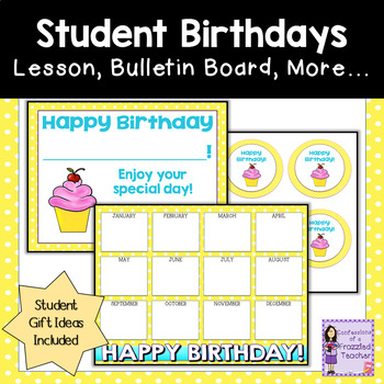 Preview of Birthday | Bulletin Board Display | Lesson | Student Treats