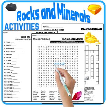 Birthstone Rocks and Minerals Worksheets Vocabulary Puzzle Wordsearch