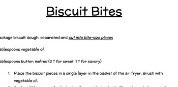 Preview of Biscuit Bites - Herbs & Spices - FACS, FCS, Cooking