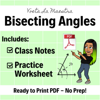 Preview of Bisecting Angles - Notes & Worksheet (Printable PDF)