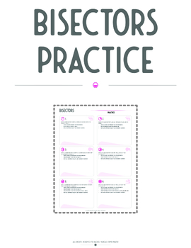 Preview of Bisectors Practice