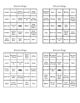 Preview of Bitcoin Crypto Terms Bingo - (100) Different Cards - Just Print, Cut, and Play!
