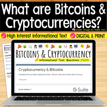 Preview of Bitcoins and Cryptocurrencies: Reading Comprehension (Digital & Print)