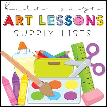 Preview of Bite-Size Art Lessons - The Supply Lists