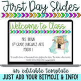 Bitmoji Back to School Slides - Editable First Day, Meet t