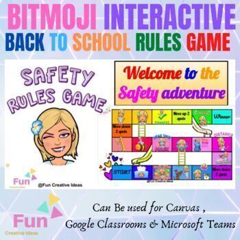 Preview of Bitmoji Back to school Safety interactive game - Editable - BTS20 safety rules