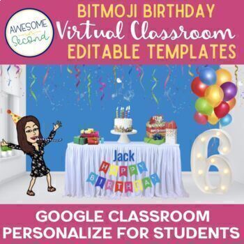 Preview of Bitmoji Birthday Party Rooms Personalized