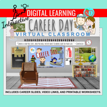 Preview of Bitmoji | CAREER DAY | 14 Google Slides | Activities | Virtual Classroom | JOBS